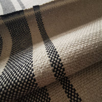 'Montblanc' Rustic Black Stripe Slubby Linen Cushion
