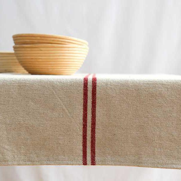 Rustic French Red Stripe Grainsack Table Runner
