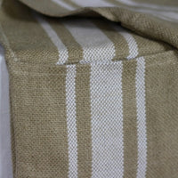 'Montblanc' Rustic White Stripe Slubby Linen Ovengloves
