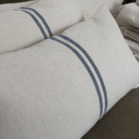 Rustic Blue Stripe Grainsack Cushion