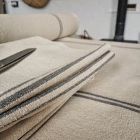 Rustic Grey Stripe Grainsack Fabric Sample