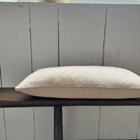 Rustic Grey Stripe Grainsack Oblong Cushion
