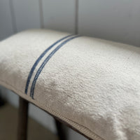 Rustic Blue Stripe Grainsack Oblong Cushion