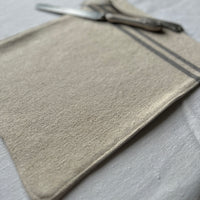Rustic Grey Stripe Grainsack Placemat set