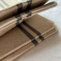 Rustic Grey Stripe Grainsack Placemat set