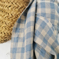 Soft Blue Checked Linen