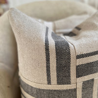 Montblanc Rustic Black Stripe Patchwork Cushion Cover