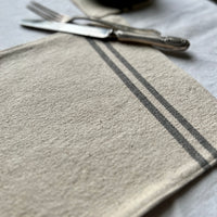 Rustic Grey Stripe Grainsack Placemat set