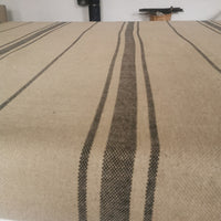 'Montblanc' Rustic Black Stripe Slubby Linen Cushion
