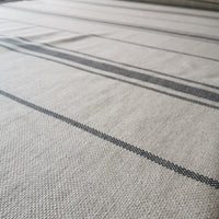 'Montblanc' Rustic Black Stripe Linen Bench Cushion