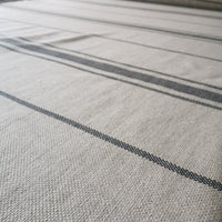 'Montblanc' Rustic Black Stripe Linen Bench Cushion