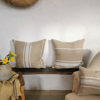 Double Width 'Montblanc' Rustic White Stripe Linen Sample