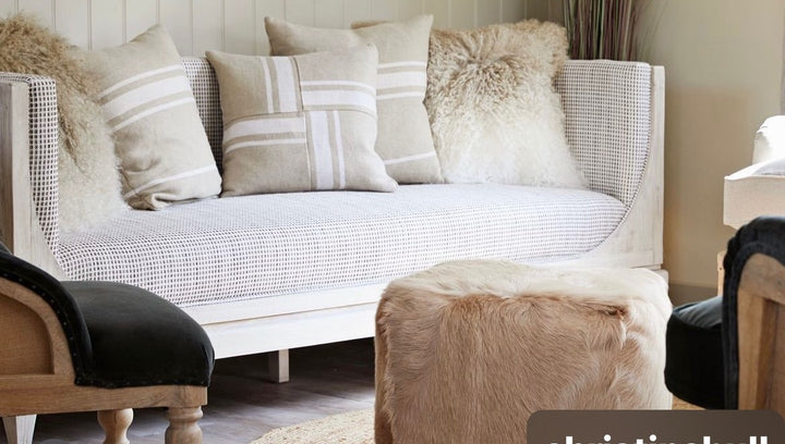 White Stripe Slubby Linen Cushions