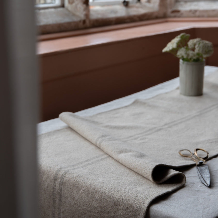 Rustic Natural Stripe Grainsack Fabric Sample
