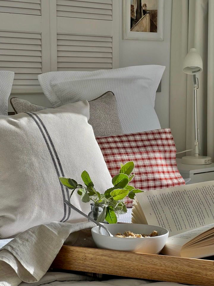 Rustic Grey Stripe Grainsack Cushion