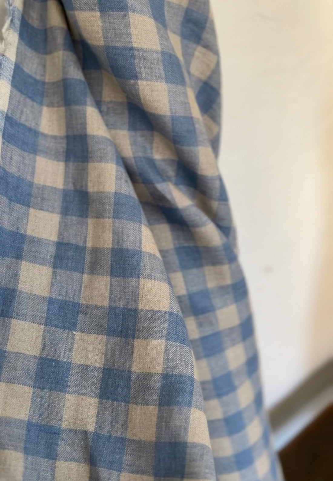 Soft Blue Checked Linen