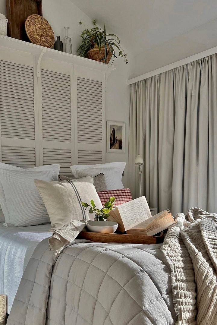 Rustic Grey Stripe Grainsack Cushion