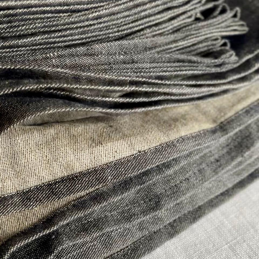 Italien Soft Woven Linen Hemp Napkins - Washed Black