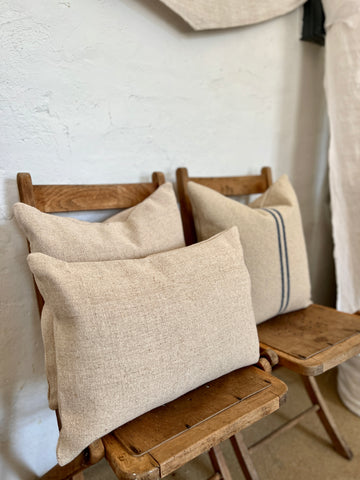 Rustic Woven Jute Grainsack Oblong Cushion