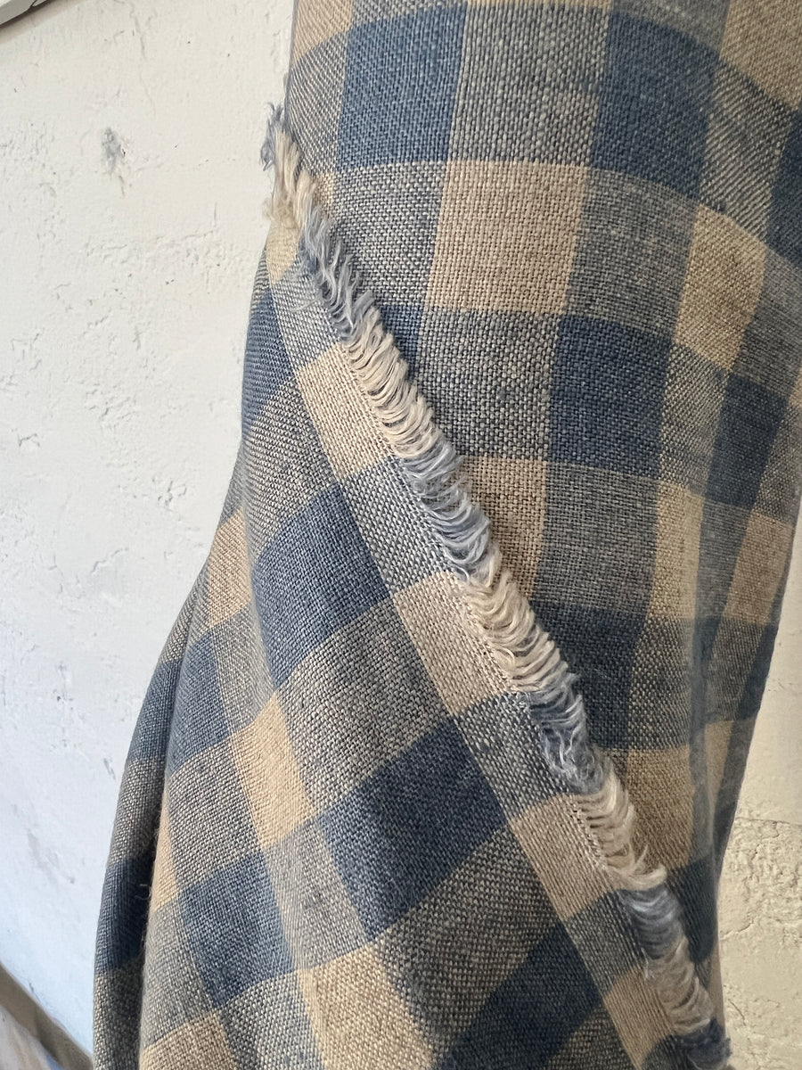 Soft Blue Checked Linen