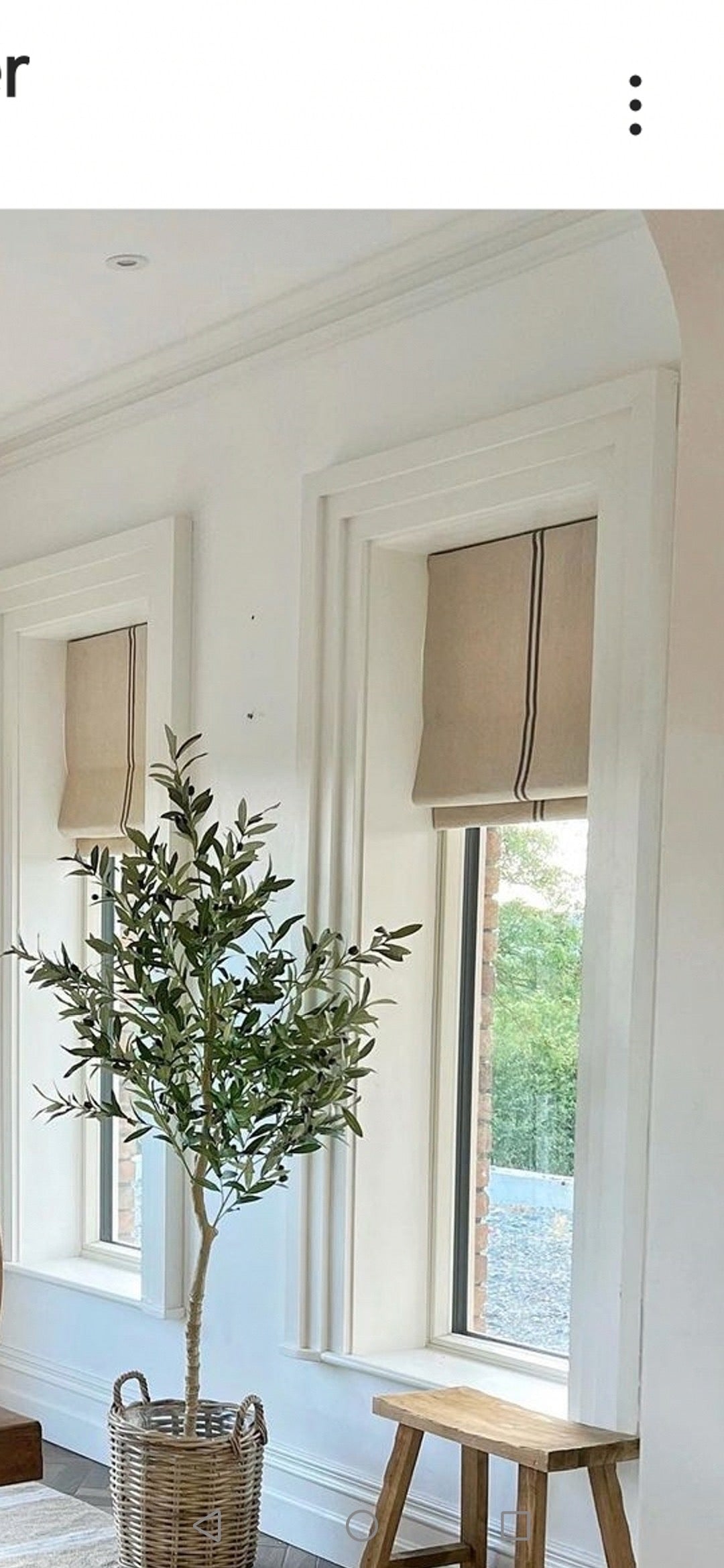 Handsewn Rustic Grey Striped Grainsack Roman Blind - Made to Measure