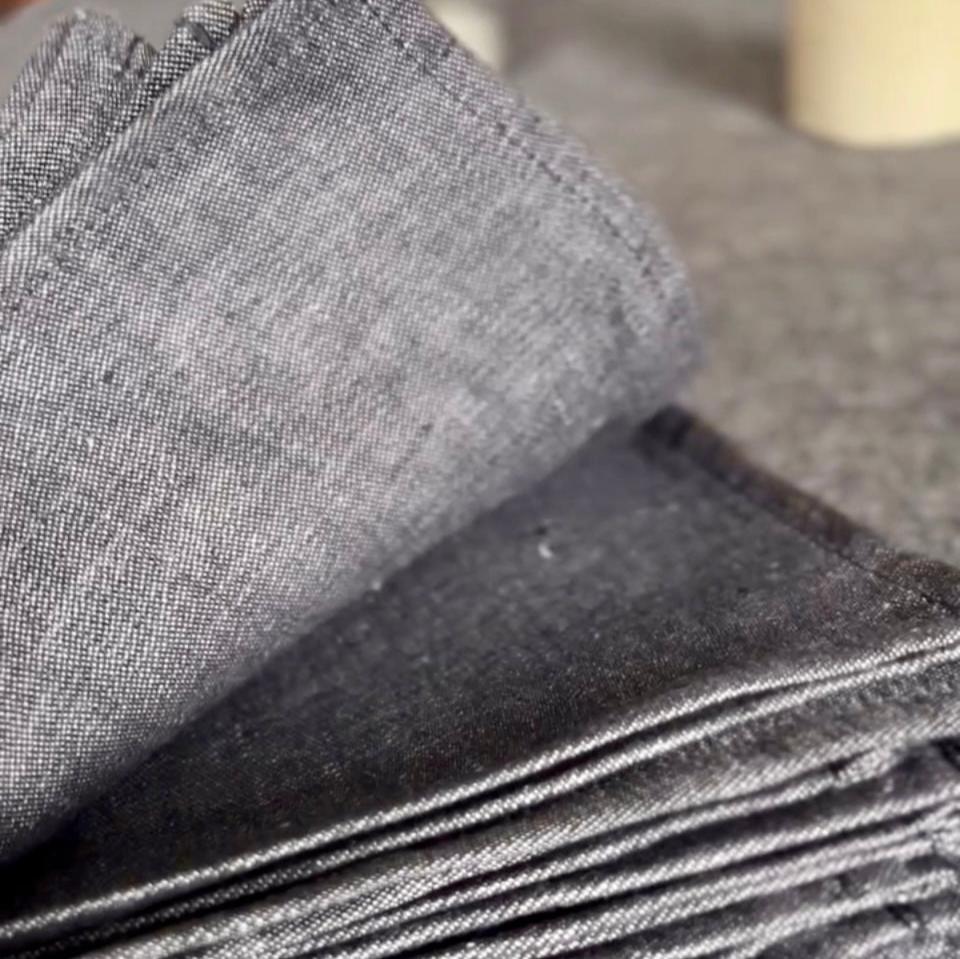 Italien Soft Woven Linen Hemp Napkins - Washed Black