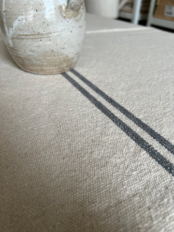 Rustic Grey Stripe Grainsack Tablecloth