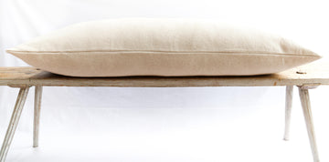 Rustic Grey Stripe Grainsack Bench Cushion