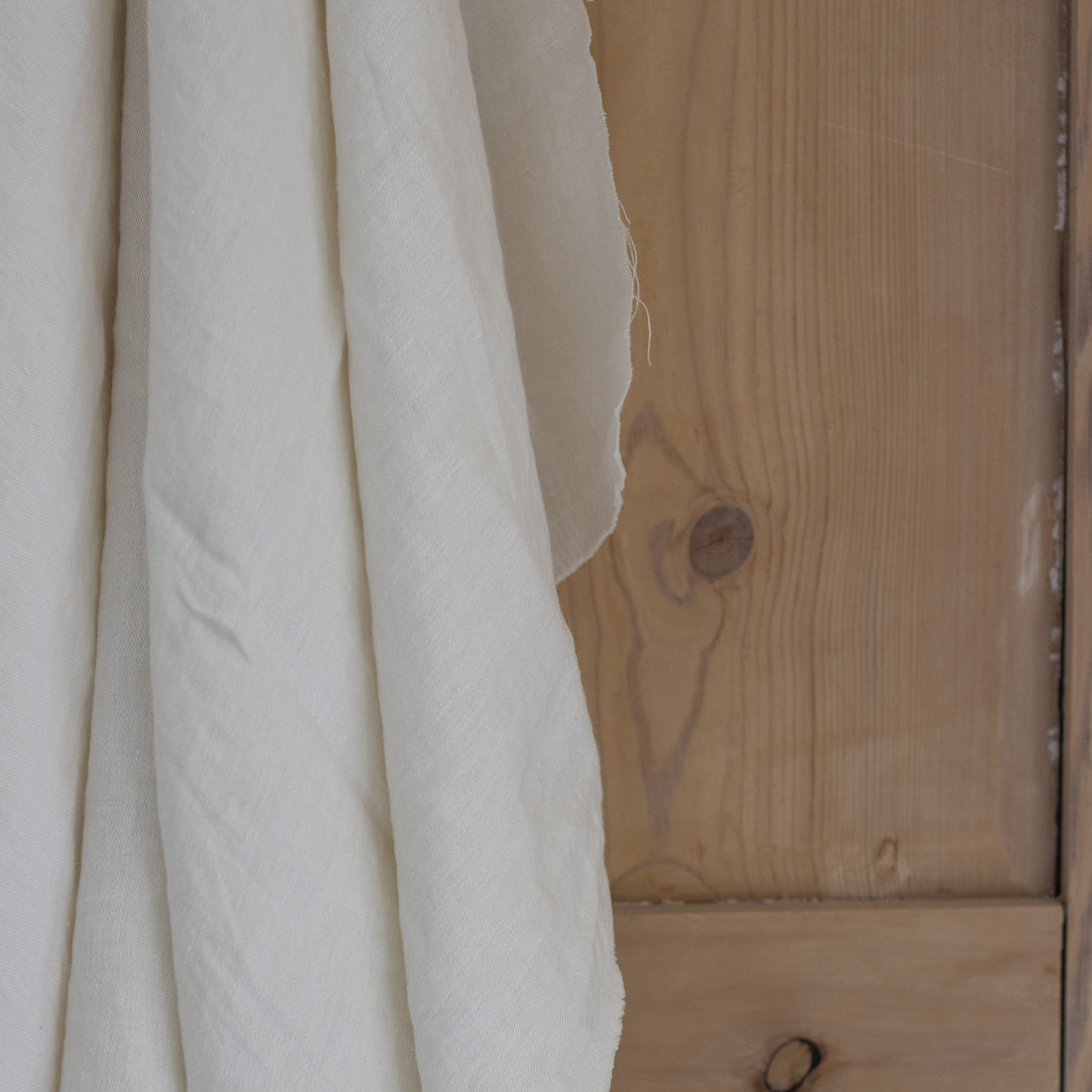 Double Width Woven Italian Linen + Hemp - 'Buttermilk'