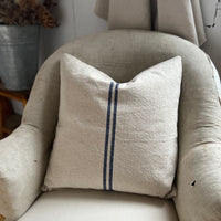 Rustic Blue Stripe Grainsack Cushion