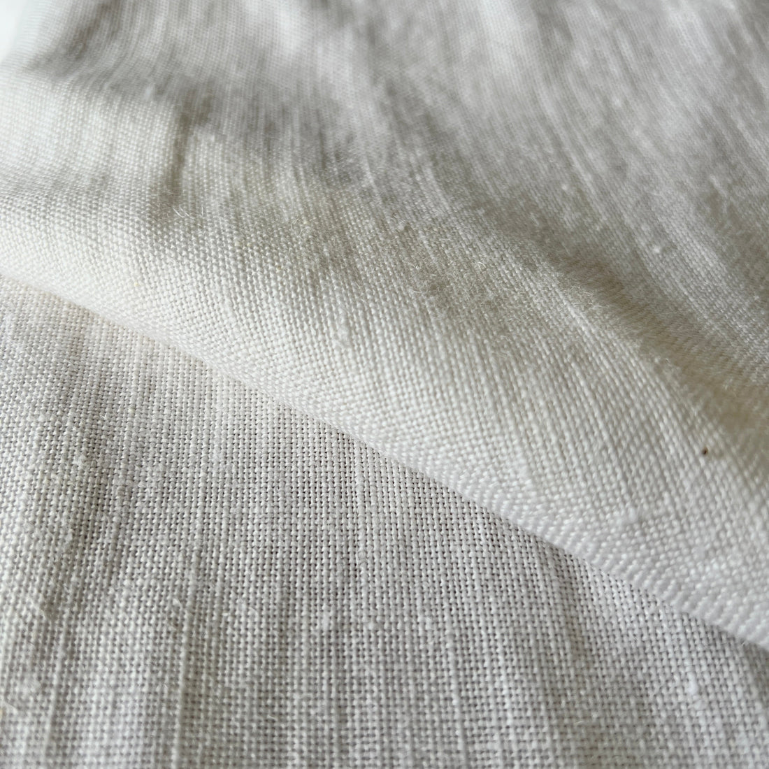 Soft White French Wide Width Linen Sample