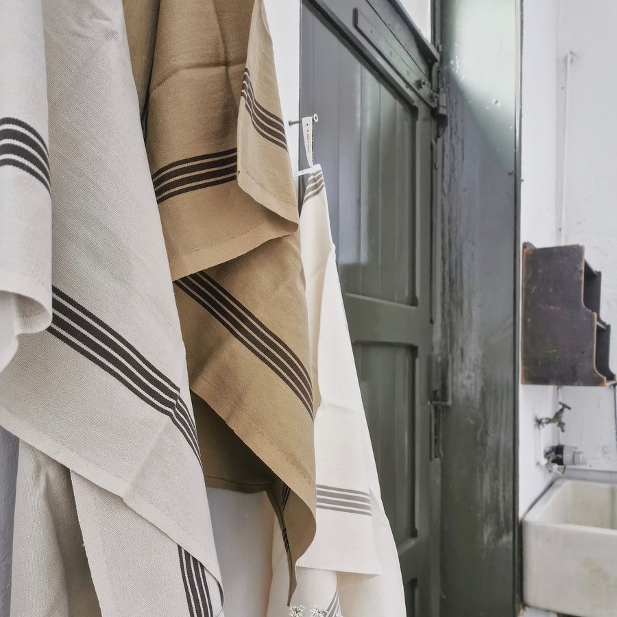 French Linen Bistro Teatowel - Dune