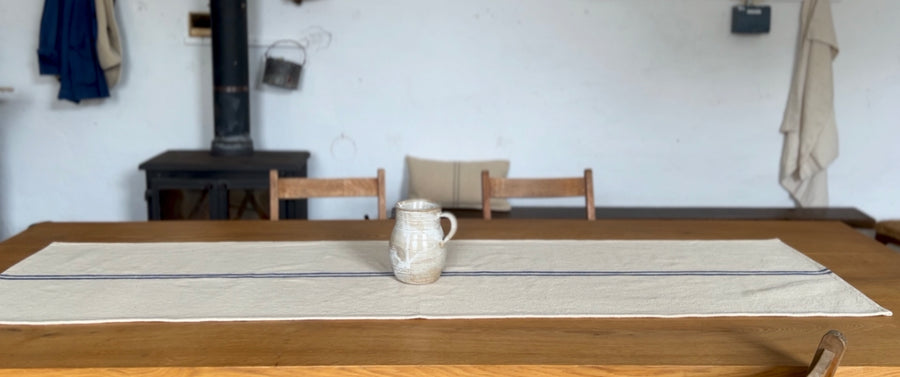 Rustic Blue Stripe Grainsack Tablerunner