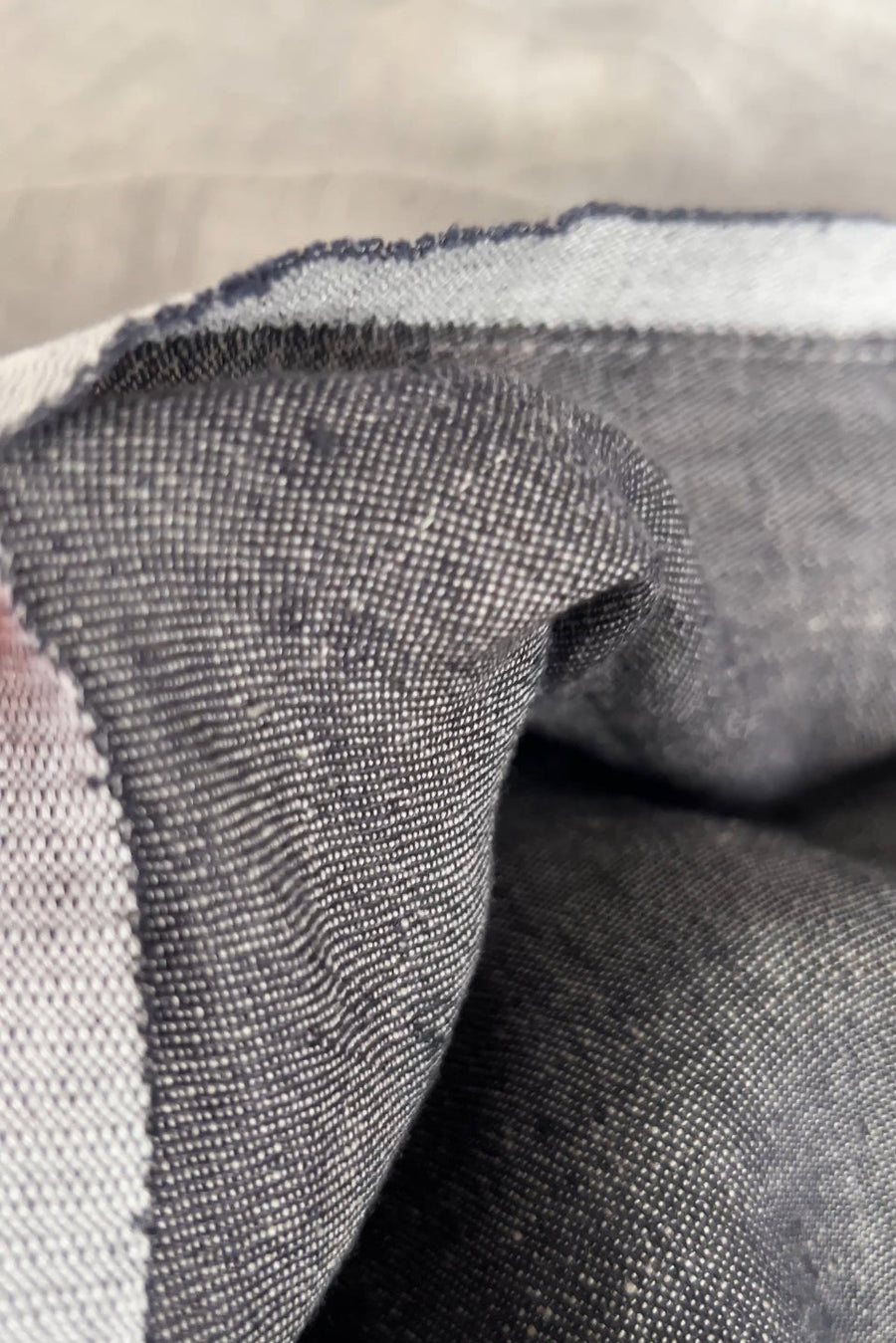 Double Width Italien Woven Linen & Hemp Sample - 'Washed Black'
