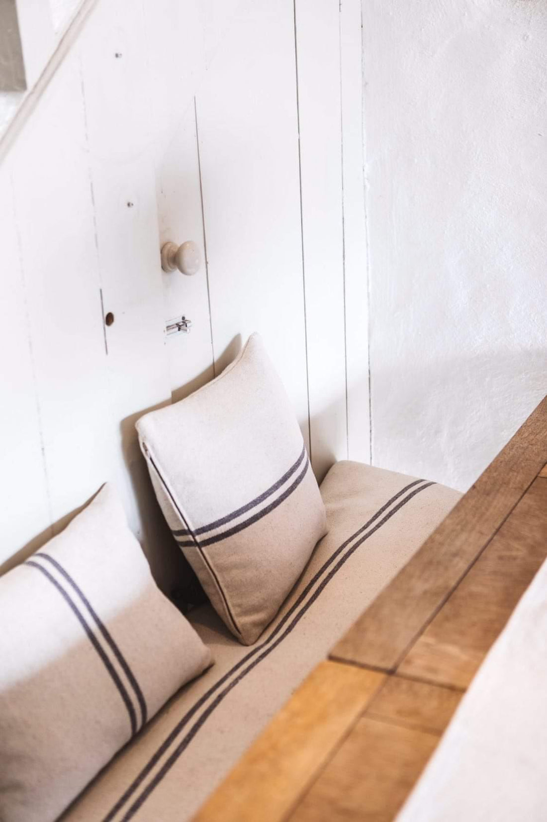 Rustic Grey Stripe Grainsack Cushion 19 inches