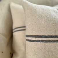 Rustic Grey Stripe Grainsack Cushion 19 inches