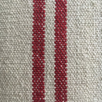Rustic Red Stripe Grainsack Oblong Cushion