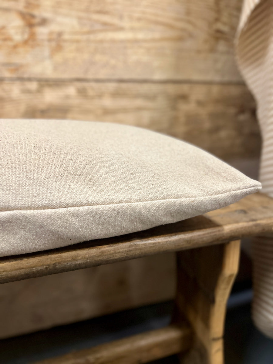 'No Waste' Rustic Ecru Grainsack Large Bench Cushion