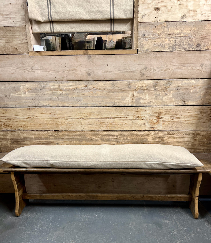 'No Waste' Rustic Ecru Grainsack Large Bench Cushion