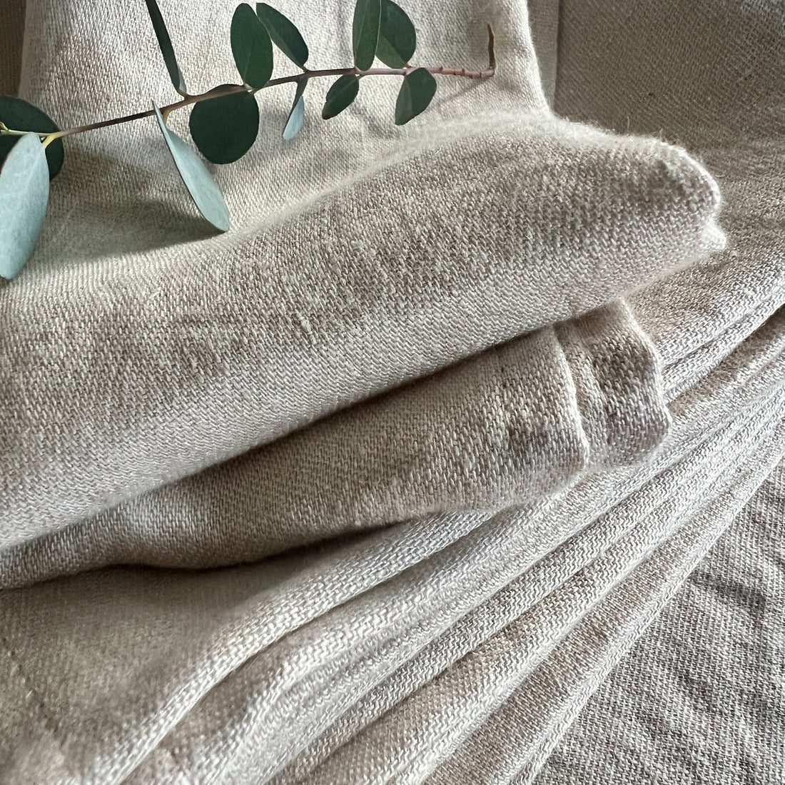 Italien Woven Linen Hemp Napkins - Soft Natural
