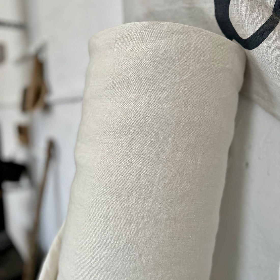 Double Width Woven Italian Linen + Hemp - 'Buttermilk'