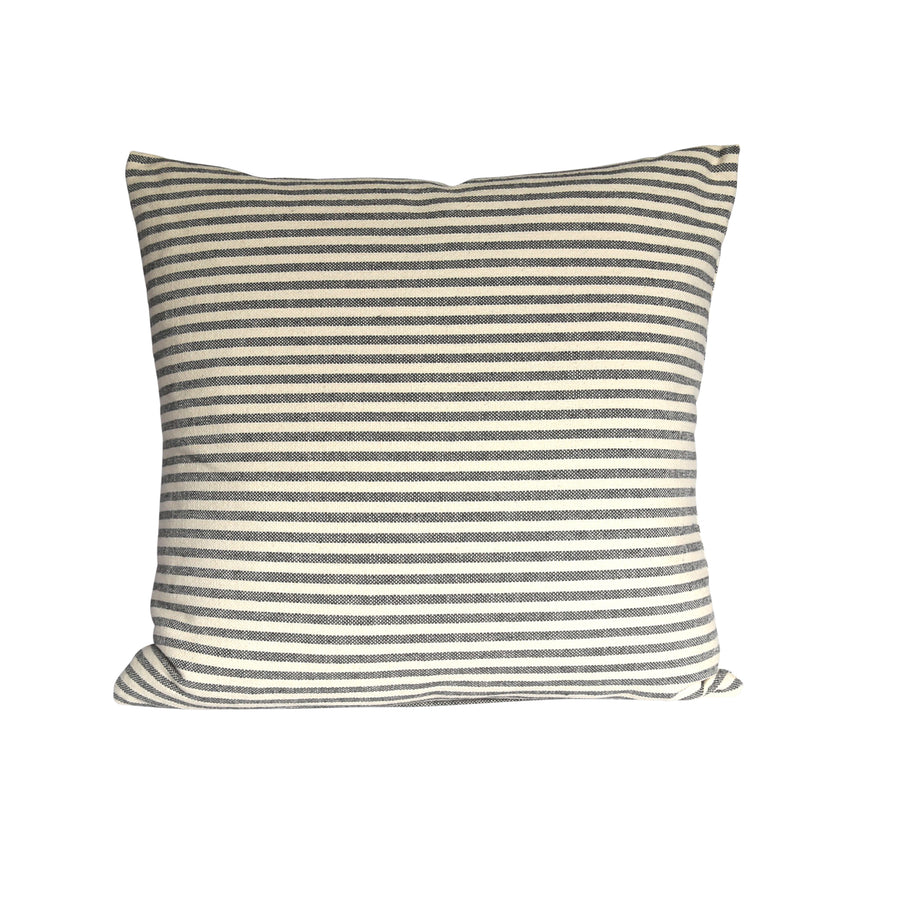 'Mariola' Recycled Stripe Grainsack Cushion Cover - Charcoal