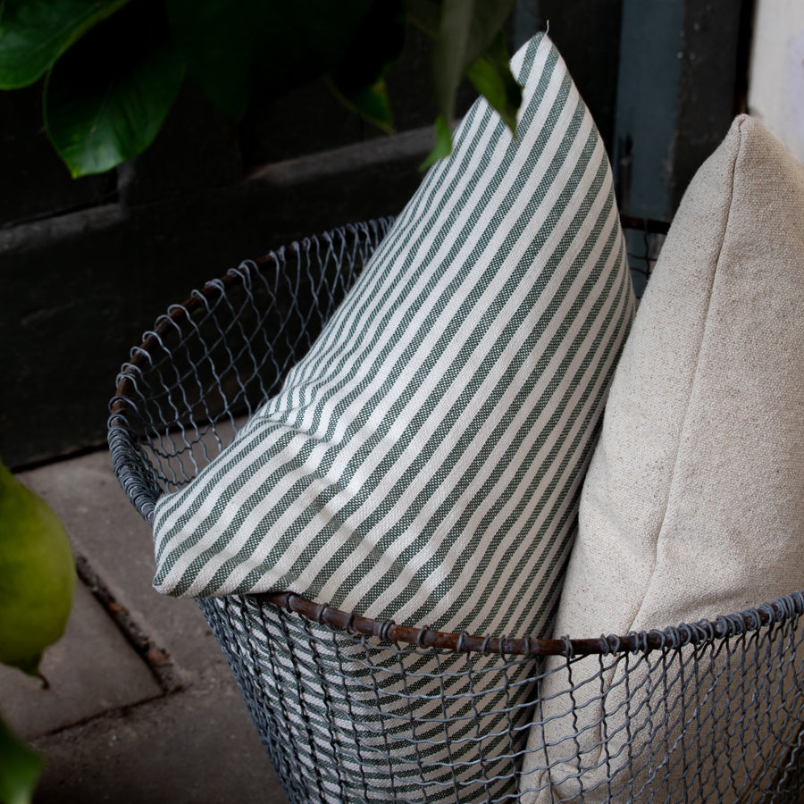'No Waste' Mariola Recycled Ticking Stripe Cotton - Green