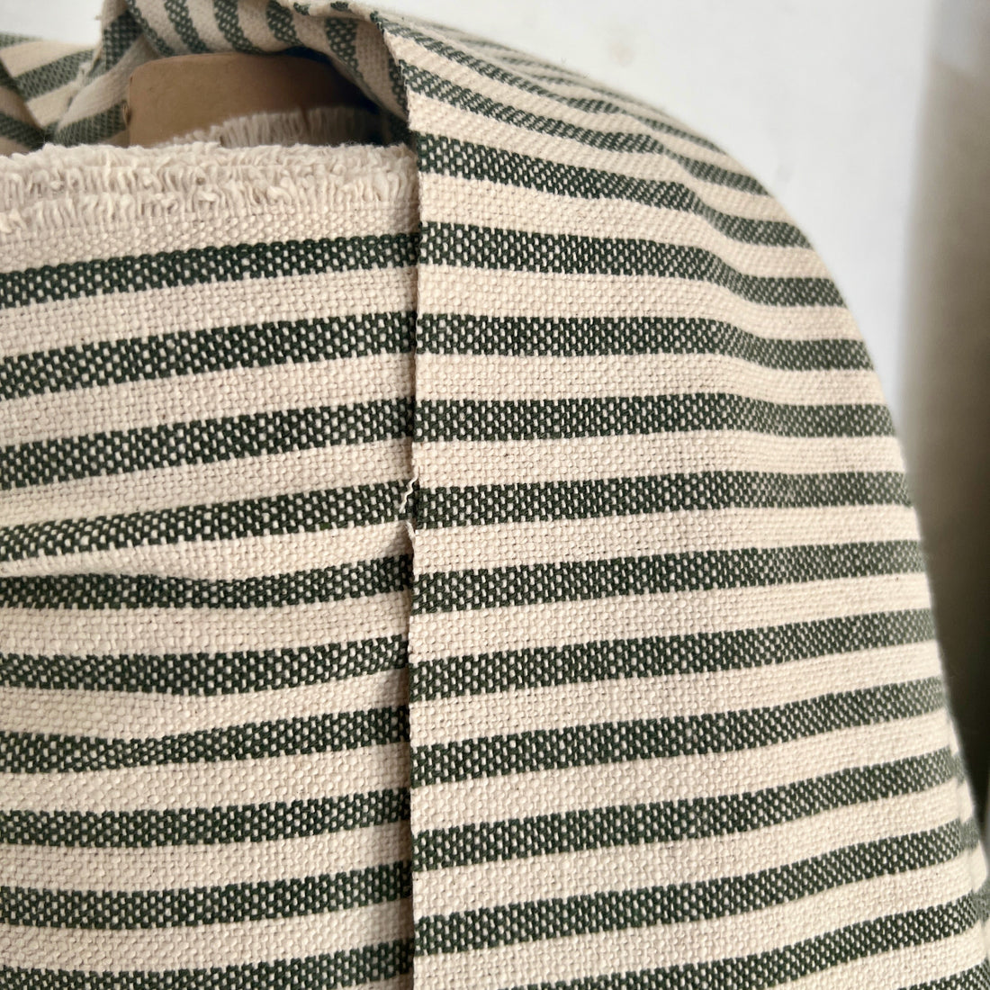 'No Waste' Mariola Recycled Ticking Stripe Cotton - Green