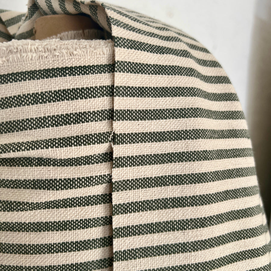'No Waste' Mariola Recycled Ticking Stripe Cotton - Green