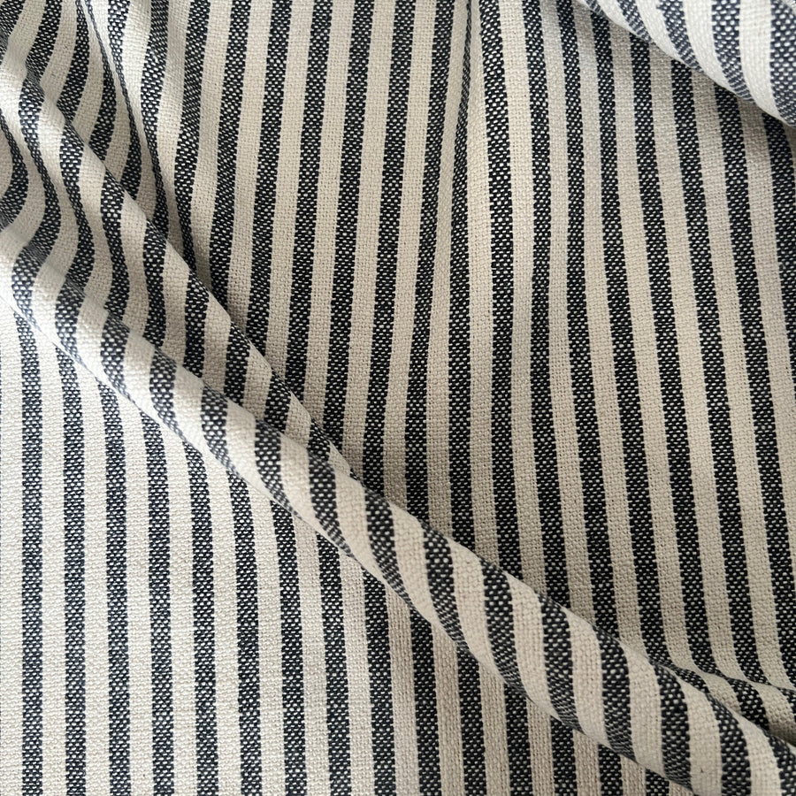 Mariola' Recycled Stripe Grainsack Oblong Cushion Cover - Charcoal