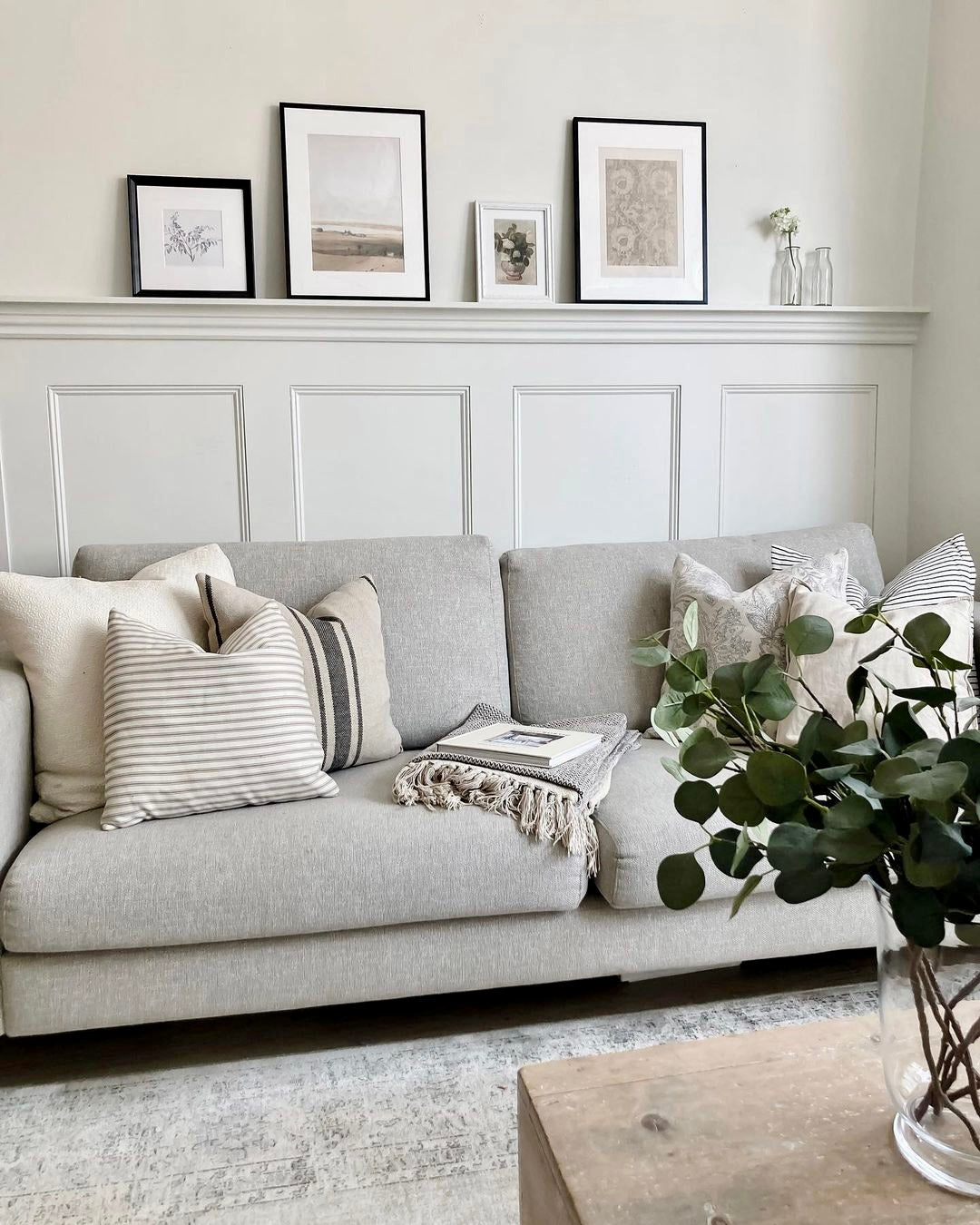 'Montblanc' Rustic Black Stripe Slubby Linen Cushion