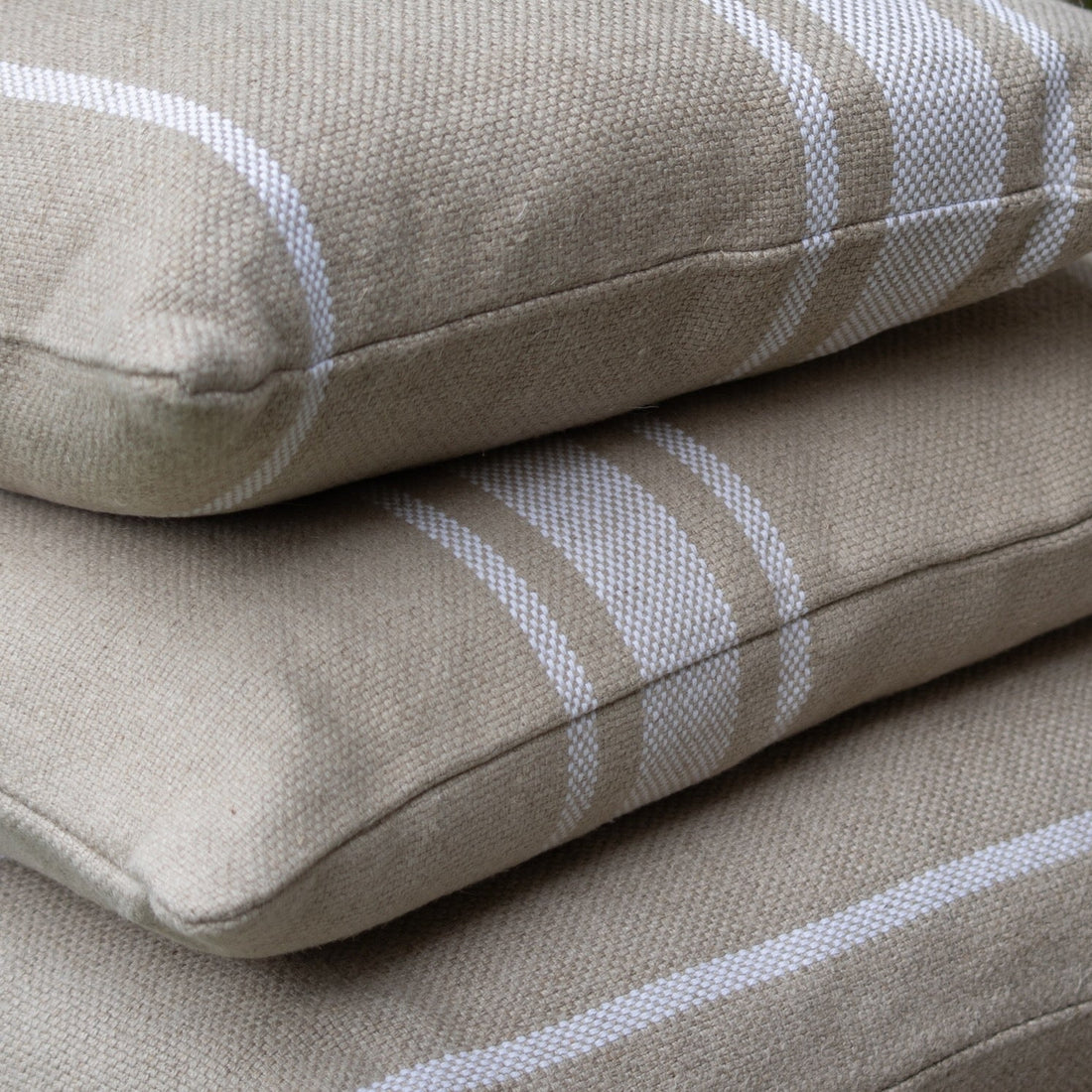 Archive | 'Montblanc' Rustic White Stripe Linen Cushion Cover 40cm