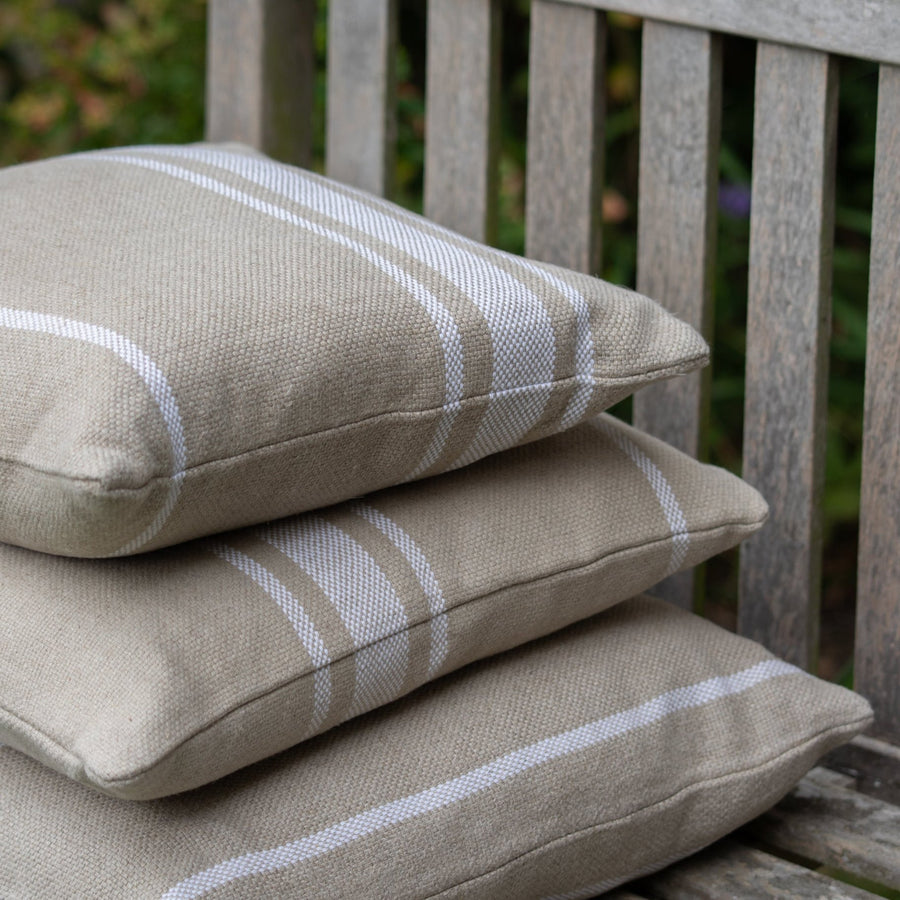 Double Width 'Montblanc' Rustic White Stripe Heavy Linen - Wide Width