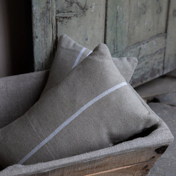 'Montblanc' Rustic White Stripe Linen Cushion